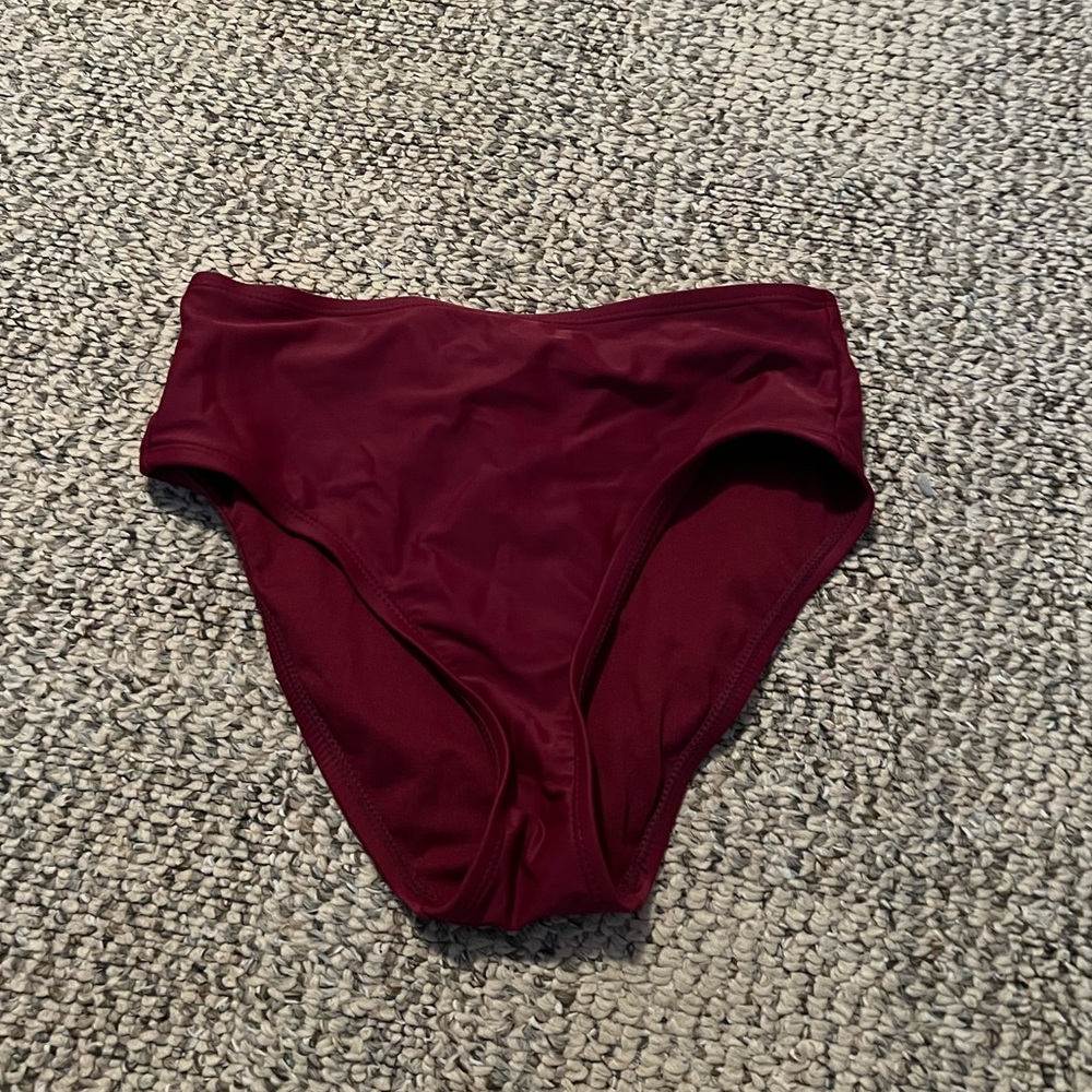 High Waisted Maroon Bikini Bottom